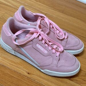 adidas Women's Continental 80 sneakers in the 'True Pink' suede colorway